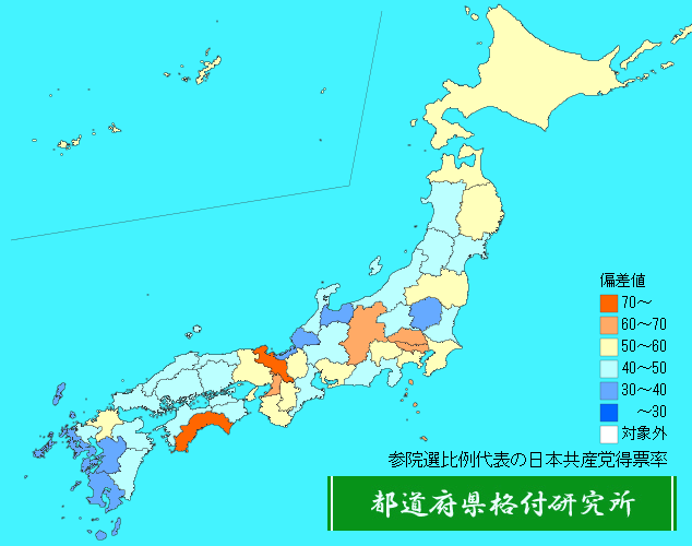 参院選比例代表の日本共産党得票率